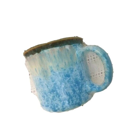 Rustic Blue & Brown Ceramic Mug With Speckled Design & Earthy Finish beach - Picture 7 of 9